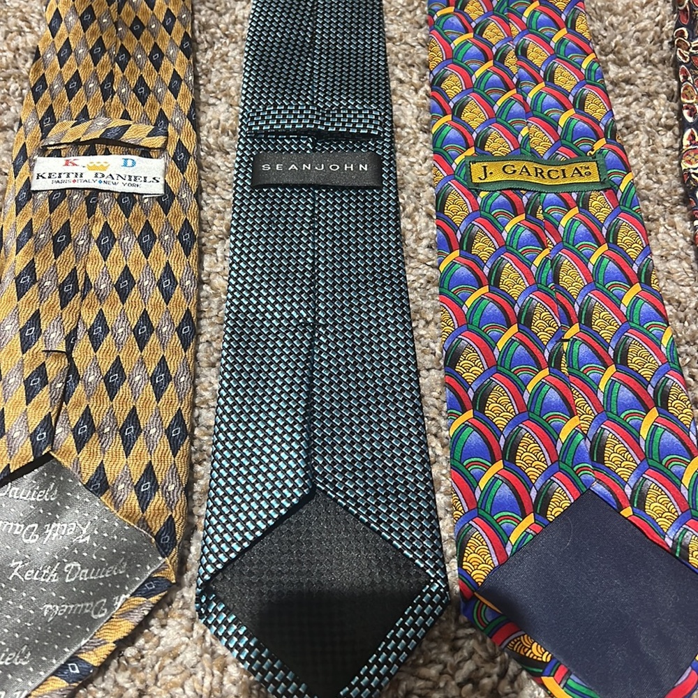 Men’s tie bundle cool retro vintage bright colorful unique paisley polka dot - Picture 5 of 6